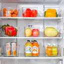 12 Pack Clear Plastic Storage Bins, Pantry Organizers and Storage, Clear Pantry Organizer Bins, Plastic Containers with Handle for Kitchen,Freezer,Cabinet,Closet,Bathroom Under Sink Storage