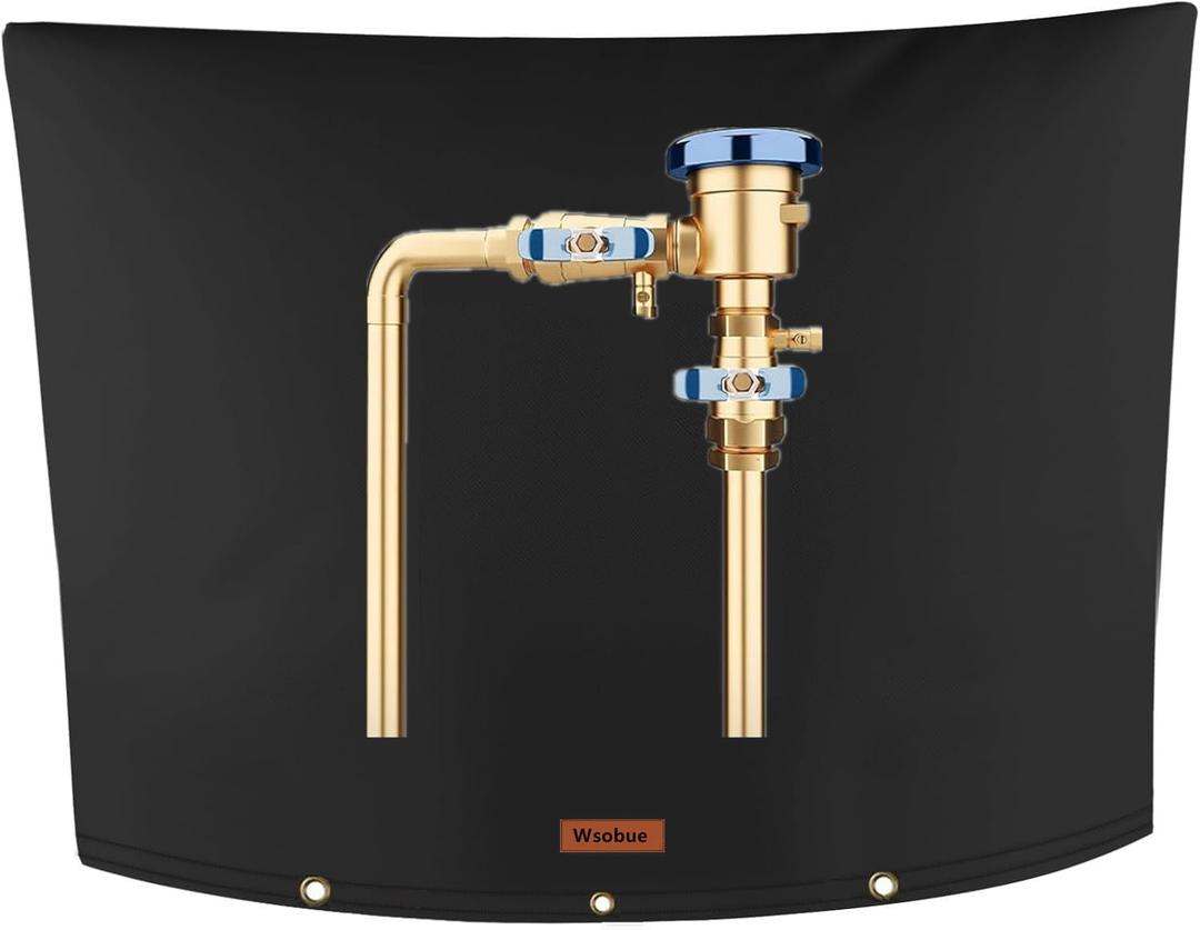 Winter Pipe Insulation Cover (5F) ,Insulated Backflow Preventer Freeze Protection, Water Well Pump Cover, Sprinkler Valve Cover ,Vacuum Breaker Cover(Black 40''W*24''H)