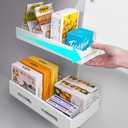 Multifunctional Cupboard White Drawer Pull-out type Storage rack For household use Carbon steel Slide rail Storage shelf Space-saving Kitchen Bathroom Balcony