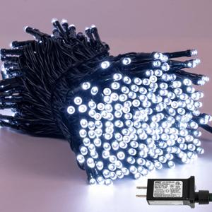 YEGUO 66ft 200 LED Christmas Lights Outdoor Waterproof, White Christmas Tree Light Indoor, Green Wire Twinkle String Light Plug in with Timer Memory 8 Modes