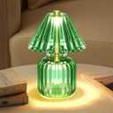 Small Battery Operated Lamp with Timer, Tiny Cordless Glass Table Lamp for Home Decor, Kitchen, Bathroom, Birthday Gift for Women, Jelly Green