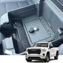 Center Console Safe Vault - KEREN Console Gun Safe Box Compatible with Chevy Silverado 1500 2023-2025, GMC Sierra 1500 2023-2025 and GMC 2500 2023-2025, 4-Digit Combination Lock