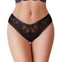 Avidlove Women Sexy Panties Lace Cheeky Panty Rhinestone Bikini Underwear 1-4 Pack (Pink, L)