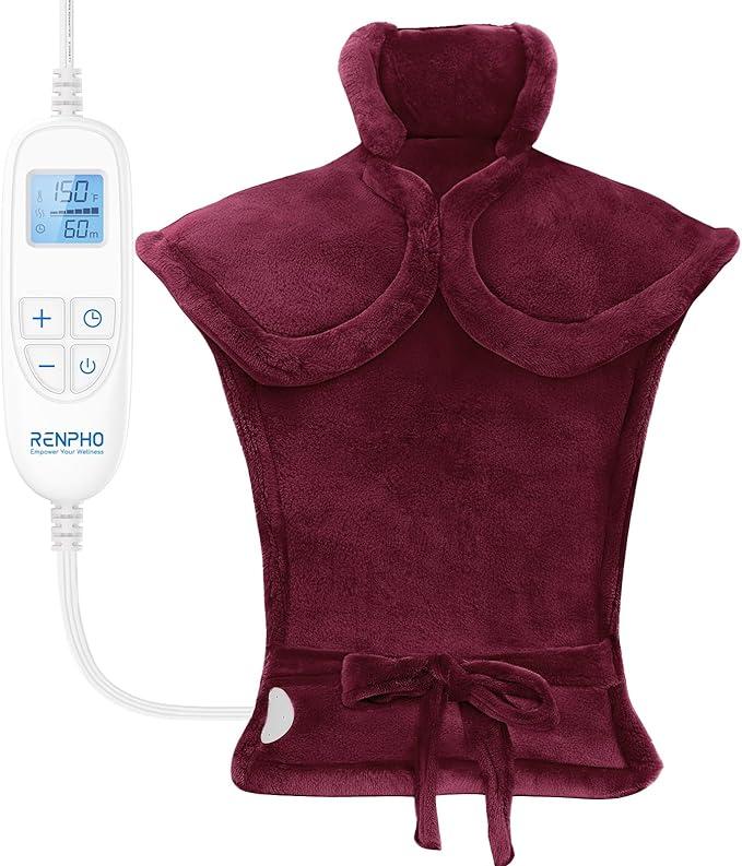 Electric Heating Pad for Back Pain Relief, RENPHO Fathers Day Dad Gifts, Birthday Gifts for Women Men Mom, FSA HSA Eligible, Heat Pad for Neck and Shoulders, Fast Heating, 24"x33", ETL Certified