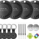 Air Tags for Android,Air Tags-4 Pack Android,2 Year Battery Life,Air Tracker Tags with 4 Case,Google Find Trackers for Google'S Find Hub App,IP65 Waterproof Luggage Tracker for Keys