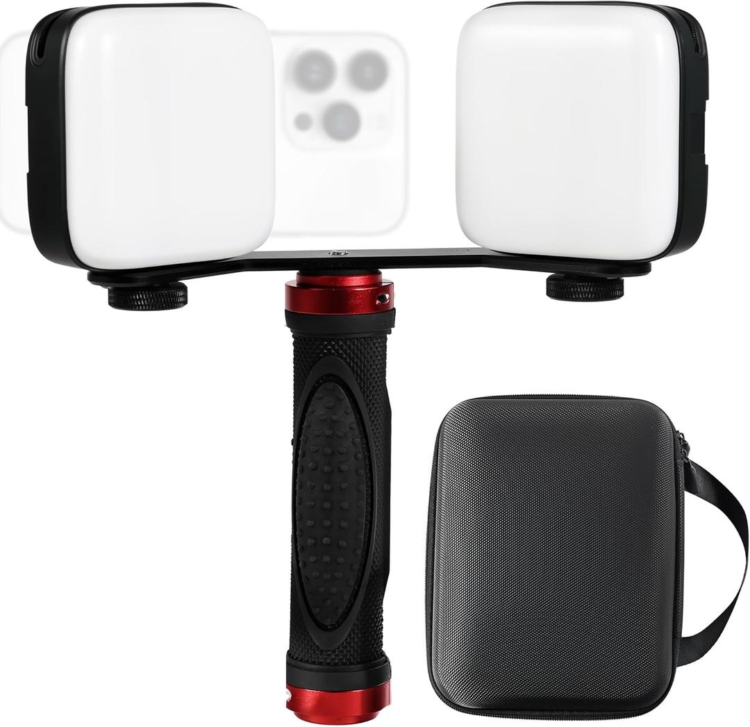 Portable Dental Light for Photography, Rechargeable Cell Phone Dental Camera Fill Light for Video Recording Makeup, Adjustable Brightness Led Video Photography Lighting Kit with Storage Bag