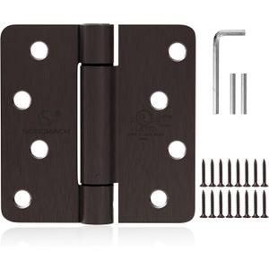 3 Pieces Self Closing Door Hinge 4 inch Oil Rubbed Bronze Auto Close Hinges Adjustable 4 x 4 Inch Spring Hinges Door Closer Hinge 1/4" Radius Corner Commercial Auto Self-Closing Hinge