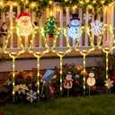 6 Packs Christmas Bell Solar Garden Lights with 8 Light Modes, 21.65 Inches Tall Christmas Outdoor Light with 20 LEDs Each, Solar Outdoor Xmas Decor for Garden, Path, Patio (Warm White)