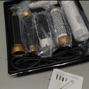 Hair Dryer Brush 5 in 1, Negative Ion Blow Dryer Brush Set - 110,000 RPM High- Speed Hot Air Brush Air Styler Curling Wrap Air Curler, Curling Iron Hair Styling Tool for Straight Curl Drying Smoothing (White)