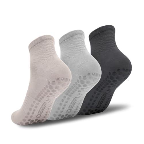 deefly Women Yoga Socks,Non Slip Grip Pilates Socks Unthickened (D55-QhShM) One Size