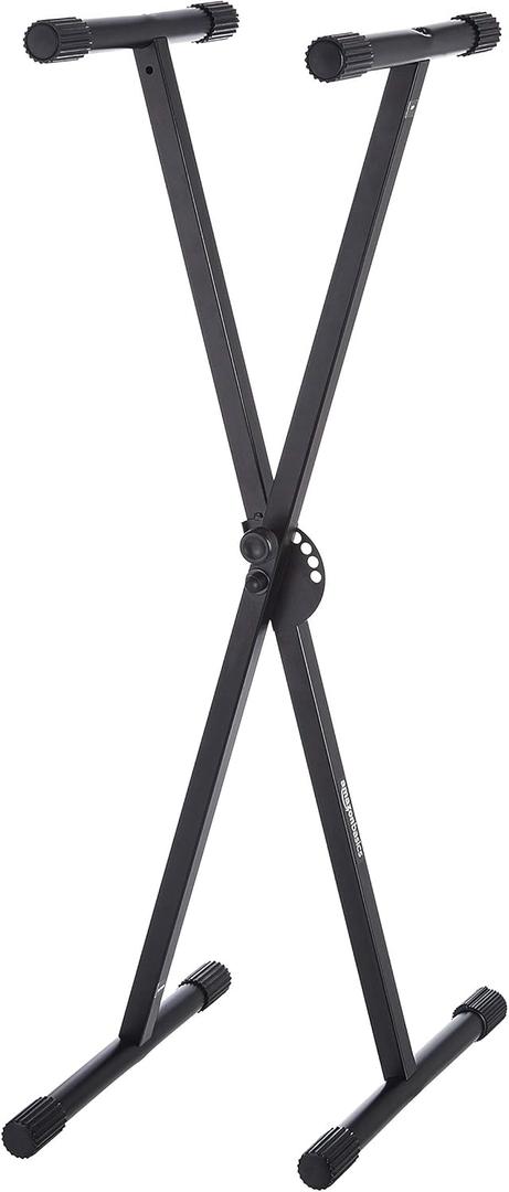 Amazon Basics Keyboard and Piano Stand, Adjustable Height, Portable Single-X-Shape, Black