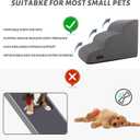 Aodisman 3-Step Dog Ramp and Stairs for Sofa and Chair - Non-Slip Sturdy Pet Steps for Small Dogs and Cats,15.7" H,Grey