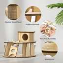 Wooden Hamster House with Ladder, 2-Tier Tree House Design Hamster Hideout Cage Accessories for Dwarf Gerbil Mouse