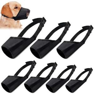 Coppthinktu Dog Muzzle Suit - 7PCS Adjustable Muzzles for Small to Large Dogs, Soft Comfortable Mouth Cover for Long Snout, Controls Biting, Barking & Chewing