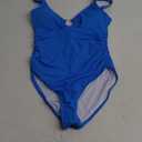 B2prity One Piece Swimsuit for Women Tummy Control Slimming Bathing Suit Deep V Neck Ruched Swim Suit Push Up Swimwear (Medium, Blue)