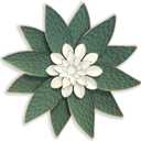 Metal Flower Wall Art Decor,10" Rustic Modern Antique Floral Sculpture, Distressed Iron Wall Hanging Home Decoration Accent Artworks for Indoor Kitchen Bedroom Living Office Outdoor Garden Patio (38B-Green)