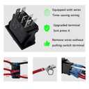 Red Backlit 6PIN (ON)-ON-Off Washer Wiper Rocker Switch with Jumper Wires DPDT Momentary Toggle Switch for Automotive Yacht Truck RZR Side by Side UTV Central Console 12V 24V Waterproof IP67