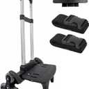 Lightweight Foldable Backpack Trolley  Black 3-Wheel Rolling Hand Truck with Strap, Portable Folding Cart for Backpack, Travel, Commuting, and Daily Utility Use