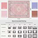 9x12 Boho Machine Washable Low Pile Area Rugs for Living Room Peach Pink