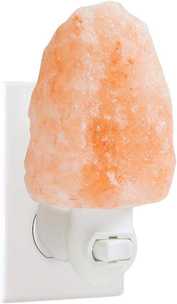 100% Natural Himalayan Night Light, Natural Cut Salt Stone with 360 Rotating Wall Plug, Includes Night Light Bulb, 2 Round x 3.9 H