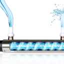 12W Inline Aquarium UV Light Clarifier for Koi Pond Small Pool Filter Cold Plunge UVC Light Stainless Steel Ultraviolet Green Killing Machine Fish Tank Algae Control