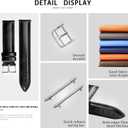 BINLUN Leather Watch Band Quick Release Replacement Leather Smart Watch Straps for Women and Men in Black Brown Red 12mm 13mm 14mm 17mm 18mm 19mm 20mm 22mm