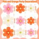 Pink and Orange Party Decorations Pink Paper Flowers Decorations for Wall 9pcs with 9 Gold Glitter Floral Centers Paper Fans Floral Backdrop Flower Wall Decor for Birthday Classroom Baby Shower, Guide