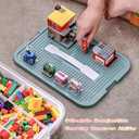Toys Organizer Storage Case for Lego Box Kids Toy Stackable Building Blocks with Lids Bins Adjustable Lego Storage Containers Plastic Toy Box 3 Layer (Green)
