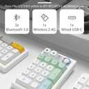 Gasket Creamy Mechanical Numpad Programmable Macro Keypad Wireless 2.4G/Bluetooth 5.0/Wired USB-C RGB Backlit Hot Swappable Number Pad Rechargeable Numeric Keyboard Metal Knob for Win/Mac