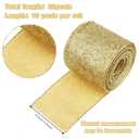 1 Roll 20 Yards Christmas Ribbon Metallic Glitter Ribbon Wired Edge Decorative Fabric Ribbons for Party Wrapping Home Decorations Wedding Birthday DIY Crafts 2.5 Inch (Gold)