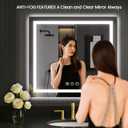 LOAAO 30"X30" LED Mirror for Bathroom, Lighted Bathroom Mirror with Lights, Anti-Fog, Dimmable, Memory Function, Clear Reflection