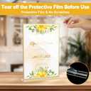 EHWINE 8 Pack Acrylic Sign Holder 8.5 x 11, Double-Sided Tabletop Gold Sign Holder, Clear Acrylic Picture Frame Menu Flyer Paper Holder Display Stand for Home Wedding Party (with Non-Slip Pads)