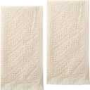 Cobee 2Pcs White Bathroom Hand Towel, Decorative Hand Towels Bathrooms, Boho Bathrooming Decor White Kitchen Towels, Farmhouse Bathrooms Decors for Bathroom Decor, Hotel, Tea Gift, 10"L x 5"W