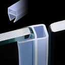 Frameless Soft Shower Door Sweep Seal Drip Rail, Glass Shower Silicone Door Seal Strip,Weatherproof Silicone Seal Fit for Glass (U Type, 10mm (3/8"))