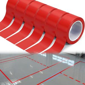 Pangda 6 Rolls 2" x 33 Yards Red Floor Marking Tape and Dance Splicing Tape Warning Safety Durable Non-Abrasive for Social Distancing, Gyms Athletics Restaurant Equipment and More (Red)