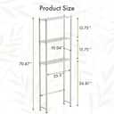 AmazerBath Over The Toilet Storage Bamboo, Bathroom Over Toilet Organizer Rack, 3-Tier Over Toilet Shelf, Space Saver, White