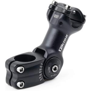Bike Stem Adjustable 60 Degree 31.8mm (1-1/4") / 25.4mm (1") Handlebar Stem for MTB, Road Bike, Fits Standard 28.6mm (1-1/8") Steering Tube Size: 25.4mm Handlebar & 28.6mm Steering Tube