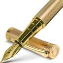 Fountain Pen with Medium Nib | Luxury Gold Finish, Smooth Ink Flow, Complete Set with Ink Cartridges, Converter & Sleeve | Ideal for Professionals, Office, Journaling, and Gifts