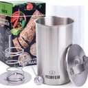 Ham Press for Deli Meats Make Your Own Healthy Homemade Ham Maker with This Stainless Steel Lunch Meat Press Includes Thermometer, Recipes and 20 Cooking Bags