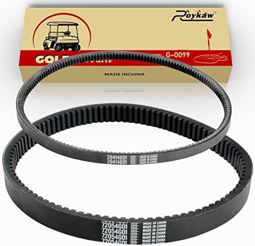 ROYKAW EZGO TXT Gas Drive Belt & Starter Belts Kit for EZGO 4 Cycle Gas Golf Cart TXT Cushman Express Marathon Medalist ST Vehicles Terrain 1994-2013, OEM # 72054G01, 72024G01, 72025G01, 26414G01