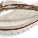 ONCAI Flip Flops for Women, Beach Thong Sandals Womens with Arch Support, Dressy Rhinestone Comfortable Yoga Mat and Non Slip Rubber Soles for Summer US Size 5-11 (6, Ivory White)