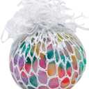 Raymond Geddes Lots O Mesh Balls - 12 Colorful Squeeze Balls Per Pack - Squish N Squeeze Stress Ball Filled with Multicolor Orbs