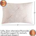 Dearfoams Bed Pillows,Set of 2 King Size,Down Alternative Copper-Infused Pillows with Soft Knit Cover,Supportive for Back, Side & Stomach Sleepers