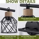 4-Light Farmhouse Vanity Light Fixtures, Bathroom Lighting Fixtures Over Mirror, Rustic Vintage Black Wall Sconces Lights with Elegant Metal Lampshade for Mirror, Bedroom, Living Room, Hallway