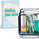 Metal Sink Organizer - Multi-Functional Towel Holder, Sponge Rack, and Dishwashing Accessories Organizer - Liquid Drainage Base Organizer - Incredible space savings