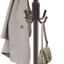 Simple Houseware Standing Coat and Hat Hanger Organizer Rack, 12 Hooks, Bronze