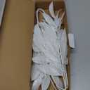 DILATATA 6Pcs Christmas Glitter Leaves Boston Fern Leaves 25" Artificial White Fern Leaf Picks Sprays Giltter Stems for Christmas Tree DIY Xmas Wreath Garland Home Decor - White