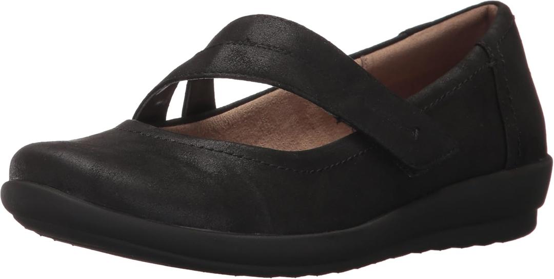 Easy Spirit Women's Aranza Mary Jane Flat (8.5 Wide, Black)
