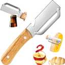 Multifunctional Vegetable Peeler, 2-in-1 kitchen peeler equipped with bottle opener, Zero Snag Wooden Kitchen Tool, Stainless Steel Peelers for Kitchen, Suitable for Fruits and Vegetables (1PCS)