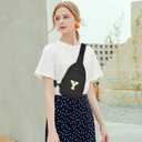 Small Corduroy Sling Bag Initial Crossbody Bag Fanny Pack for Girls Personalized Birthday Gifts for Teen Girls Gifts (Black)